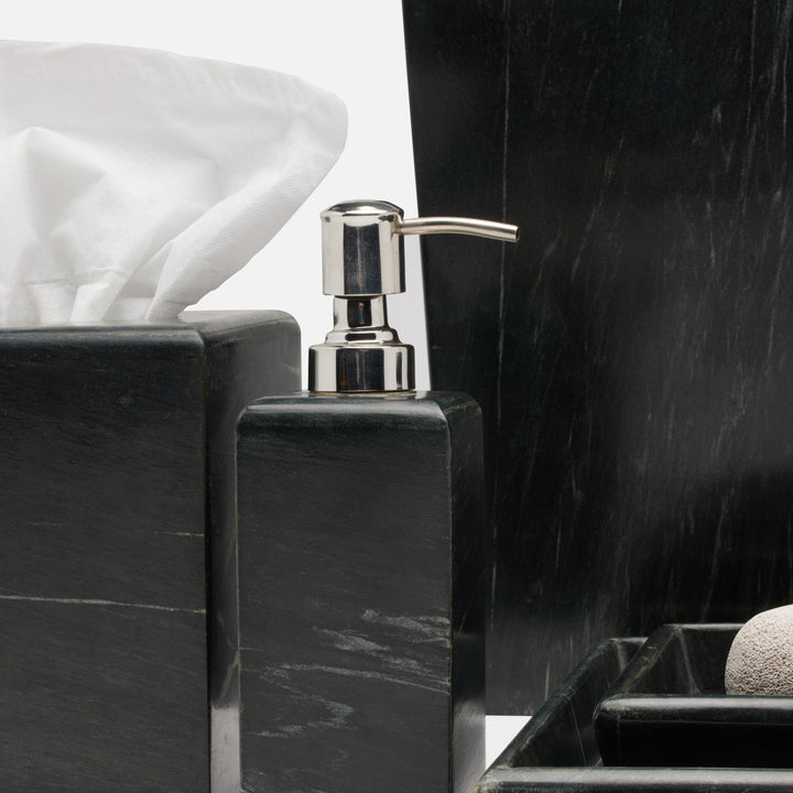 Kavala, Black , Soap Pump, Rounded Edges, Marble