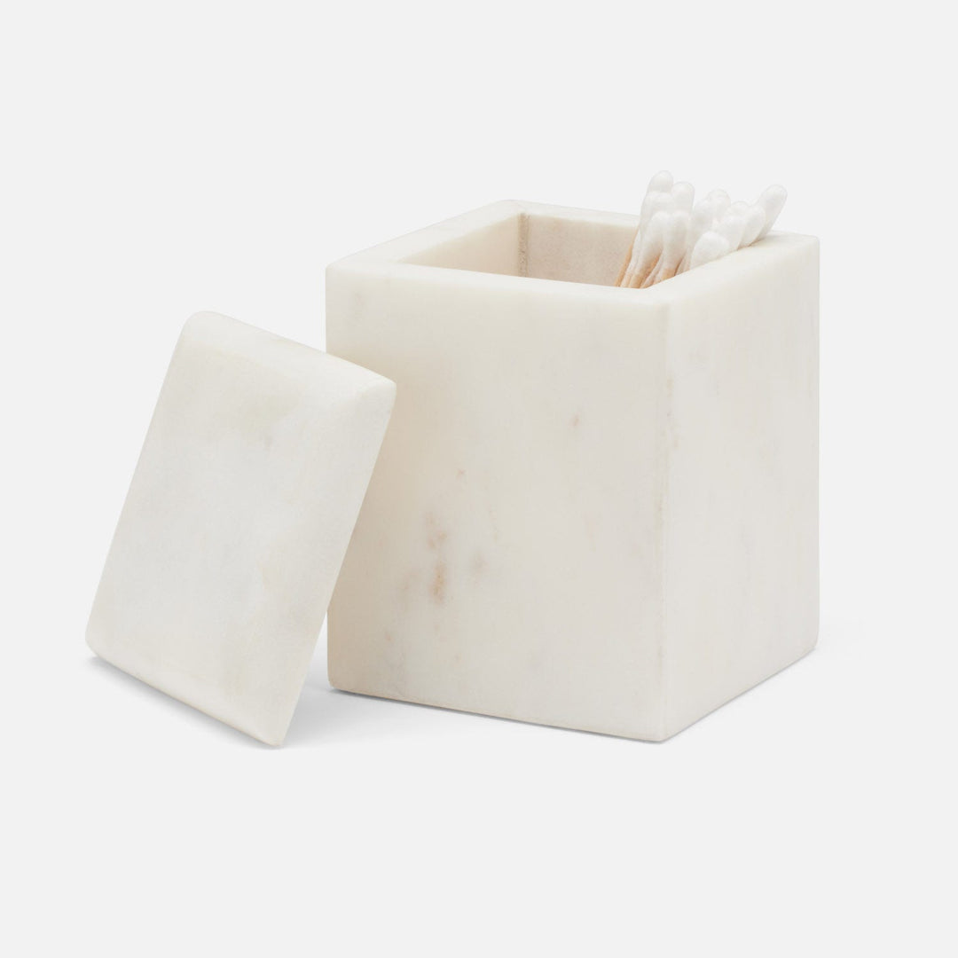 Kavala, White, Canister, Small, Rounded Edges, Marble