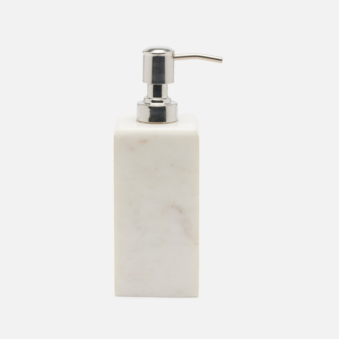 Kavala, White , Soap Pump, Rounded Edges, Marble