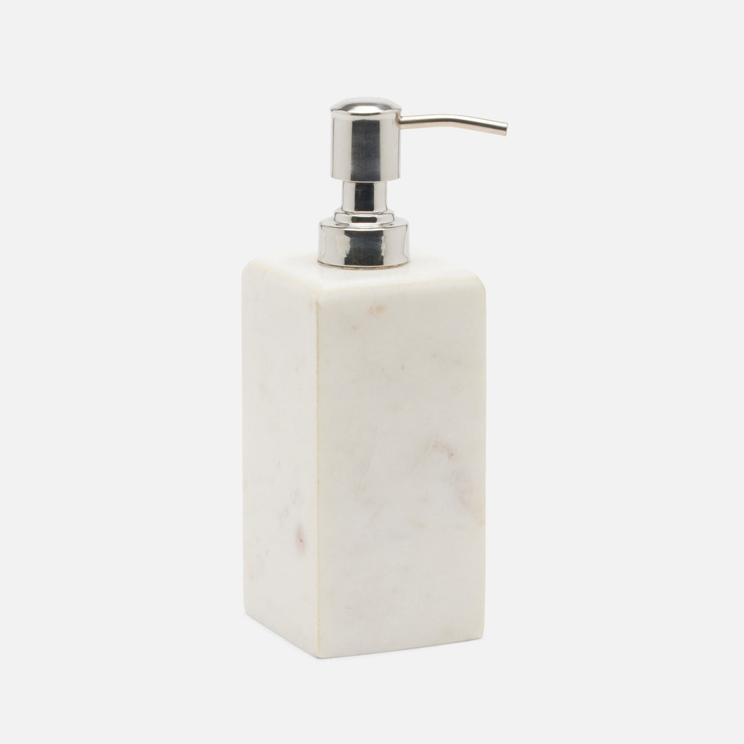 Kavala, White , Soap Pump, Rounded Edges, Marble