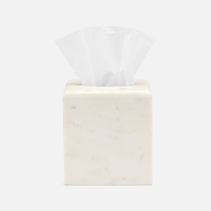 Kavala, White ,Tissue Box, Rounded Edges, Marble