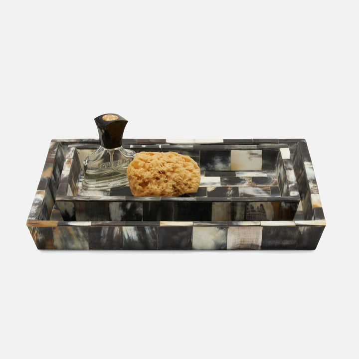 Lark, Dark, Large Tray, Rectangular Tapered, Horn