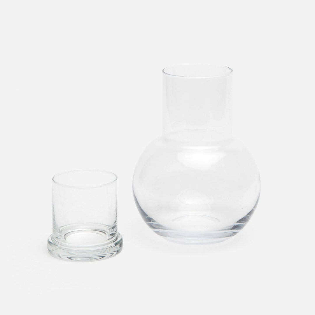 Lausanne, Round Carafe, Clear, Hand Blown Glass