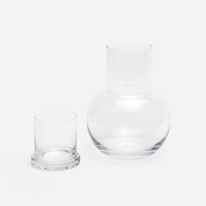 Lausanne, Round Carafe, Clear, Hand Blown Glass