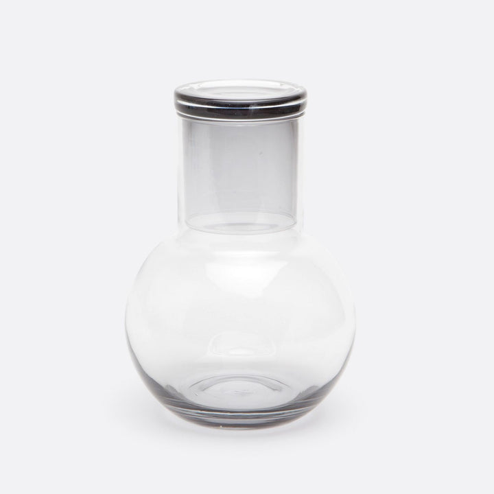 Lausanne, Round Carafe, Light Gray, Hand Blown Glass
