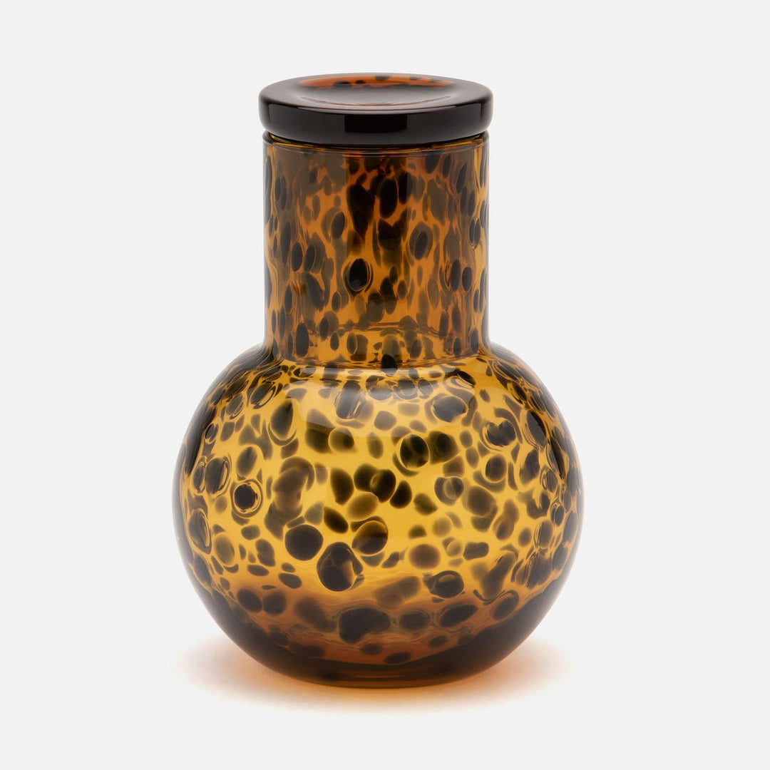 Lausanne, Round Carafe, Tortoise Shell, Hand Blown Glass