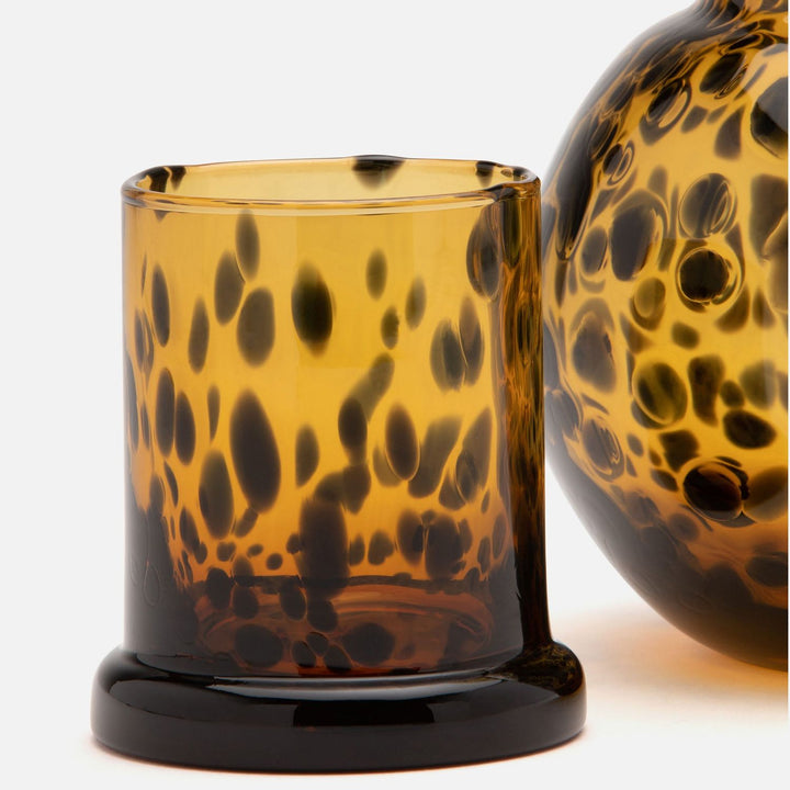 Lausanne, Round Carafe, Tortoise Shell, Hand Blown Glass