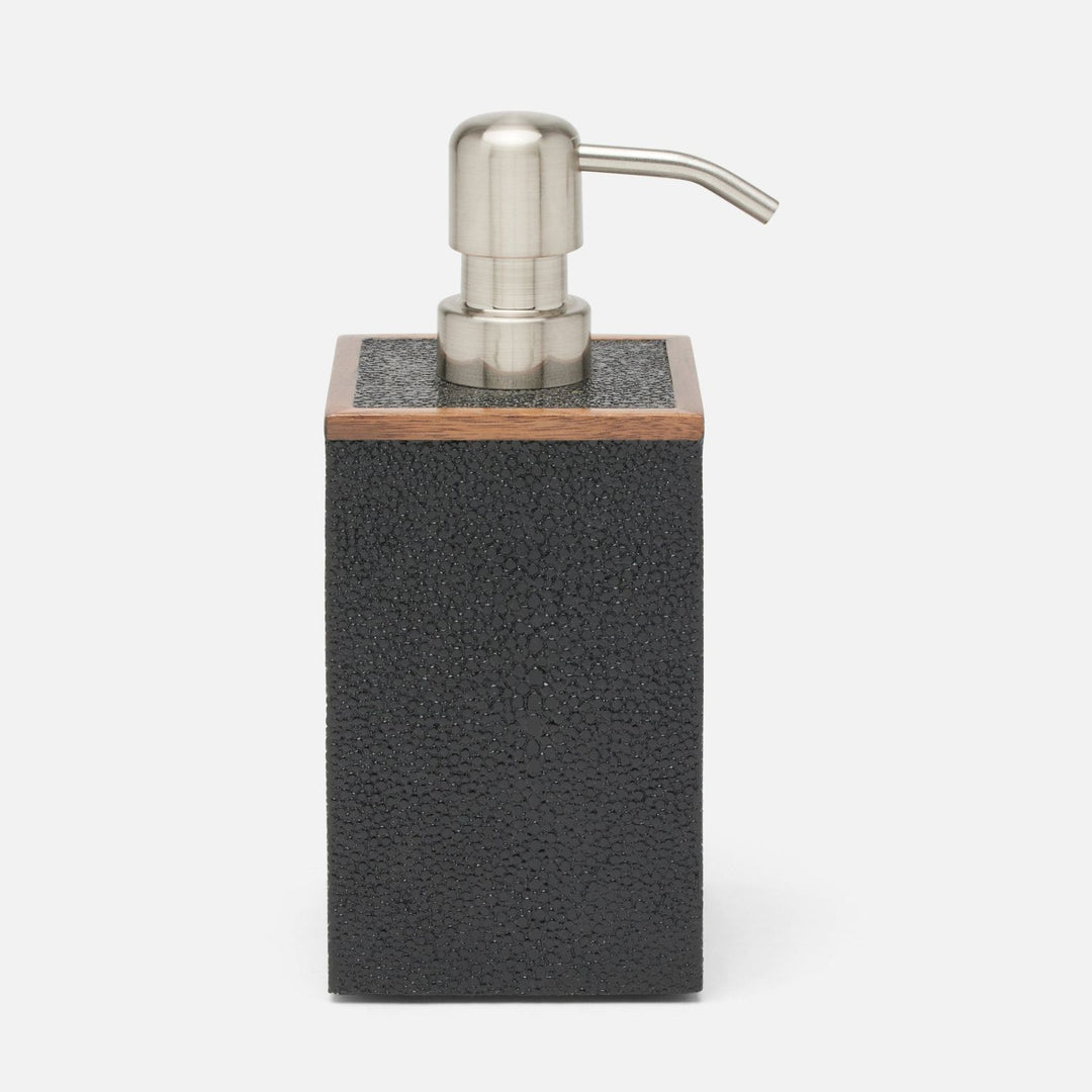 Manchester, Black, Soap Pump, Square Straight, Realistic Faux Shagreen