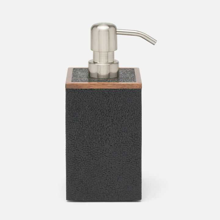 Manchester, Black, Soap Pump, Square Straight, Realistic Faux Shagreen