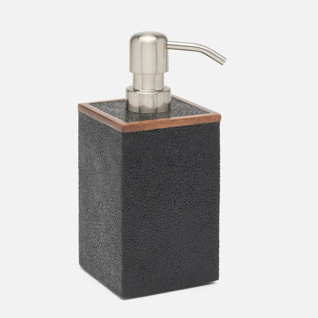 Manchester, Black, Soap Pump, Square Straight, Realistic Faux Shagreen