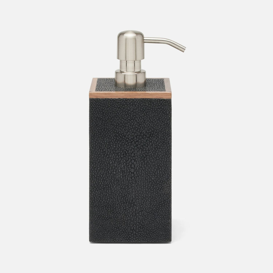 Manchester, Black, Soap Pump, Xl, Square Straight, Realistic Faux Shagreen