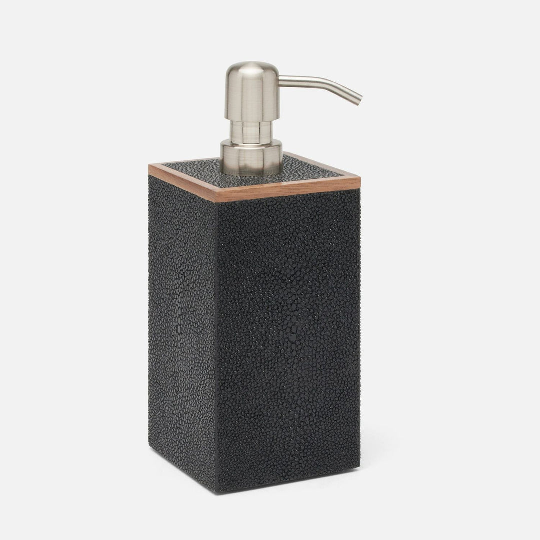 Manchester, Black, Soap Pump, Xl, Square Straight, Realistic Faux Shagreen