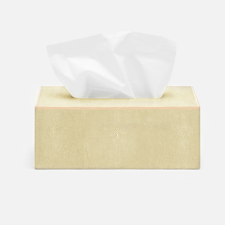 Manchester, Ivory, Tissue Box, Rectangular Straight, Realistic Faux Shagreen