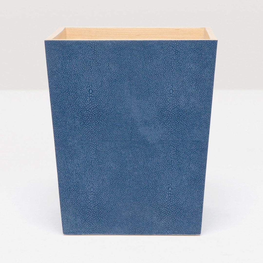 Manchester, Navy, Wastebasket, Rectangular Tapered, Realistic Faux Shagreen