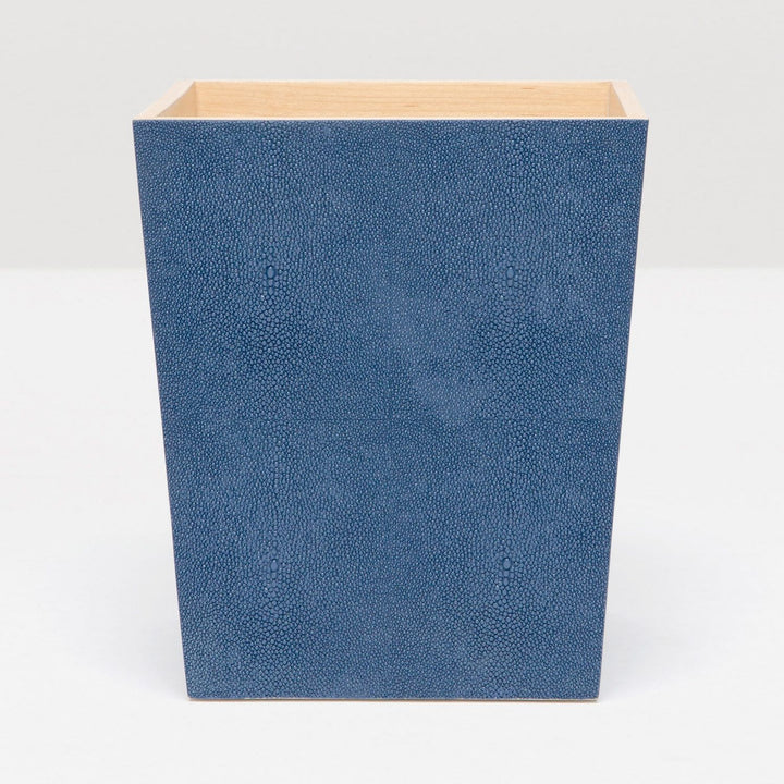 Manchester, Navy, Wastebasket, Rectangular Tapered, Realistic Faux Shagreen