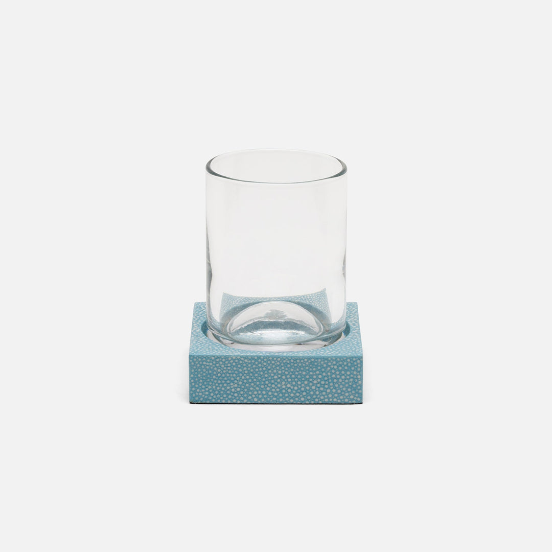 Manchester, Powder Blue, Tumbler Set, Square Straight, Realistic Faux Shagreen, Pack/2