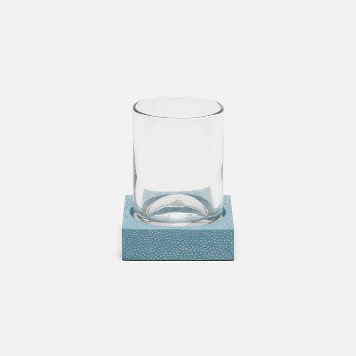 Manchester, Powder Blue, Tumbler Set, Square Straight, Realistic Faux Shagreen, Pack/2