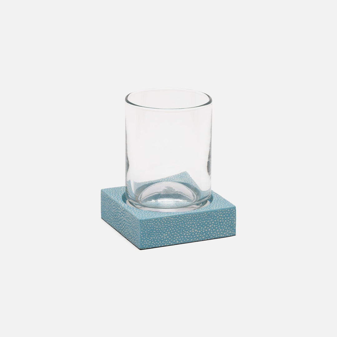 Manchester, Powder Blue, Tumbler Set, Square Straight, Realistic Faux Shagreen, Pack/2