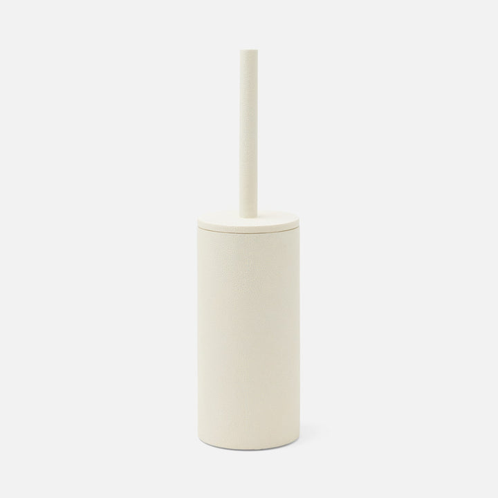 Manchester, Snow, Toilet Brush Holder, Round, Realistic Faux Shagreen