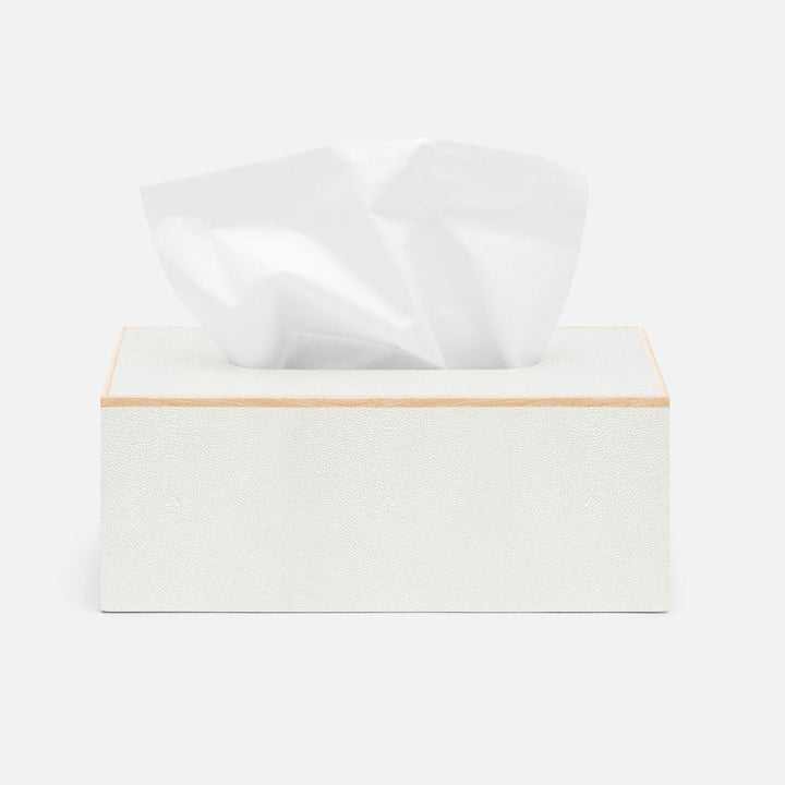 Manchester, Snow, Tissue Box, Rectangular Straight, Realistic Faux Shagreen