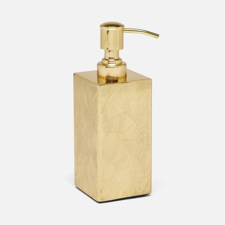Mancora, Shiny Stainless Steel, Soap Pump, Square Straight, Etched Stainless Steel