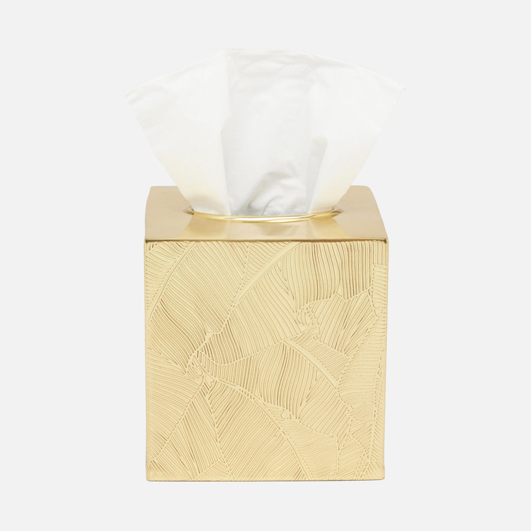 Mancora, Shiny Stainless Steel, Tissue Box, Square Straight, Etched Stainless Steel