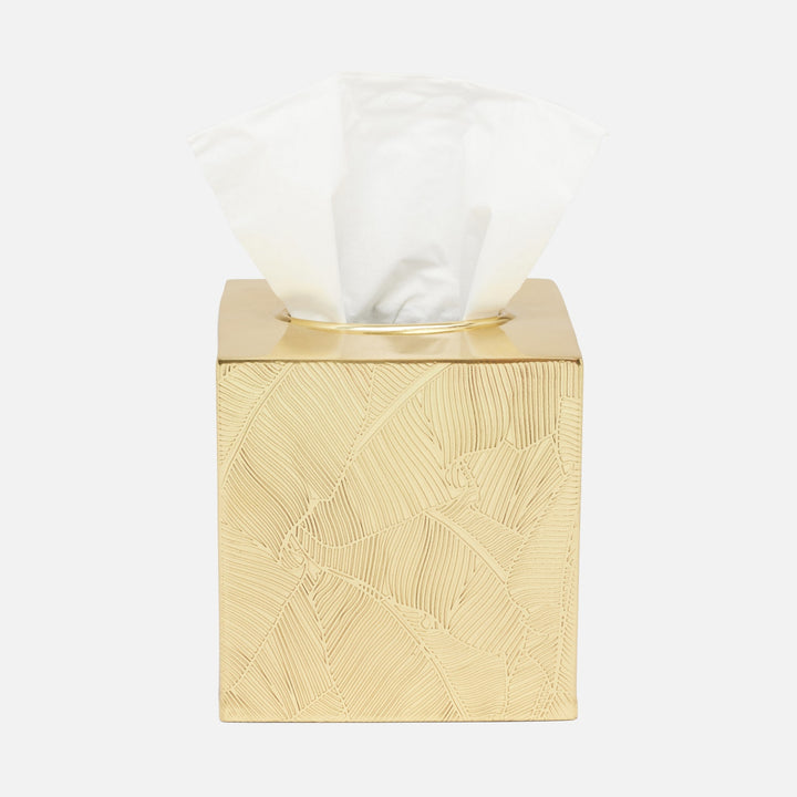 Mancora, Shiny Stainless Steel, Tissue Box, Square Straight, Etched Stainless Steel