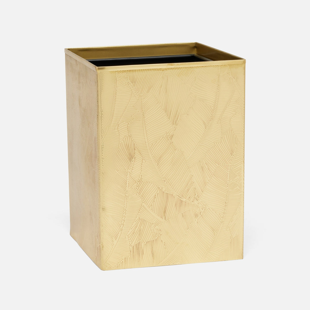 Mancora, Shiny Stainless Steel, Wastebasket, Square Straight, Etched Stainless Steel