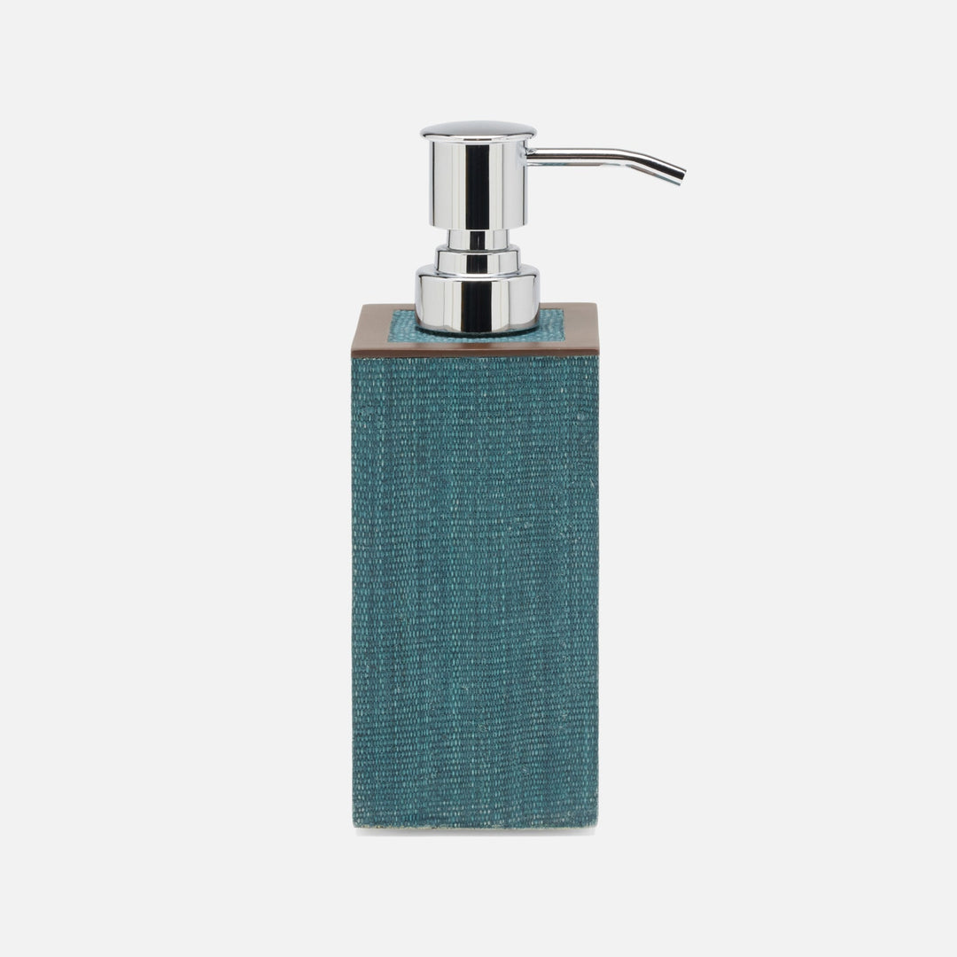 Maranello, Teal/Brown, Soap Pump, Square Straight, Abaca/Resin