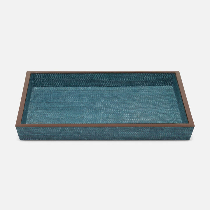 Maranello, Teal/Brown, Tray, Rectangular Tapered, Large, Abaca/Resin