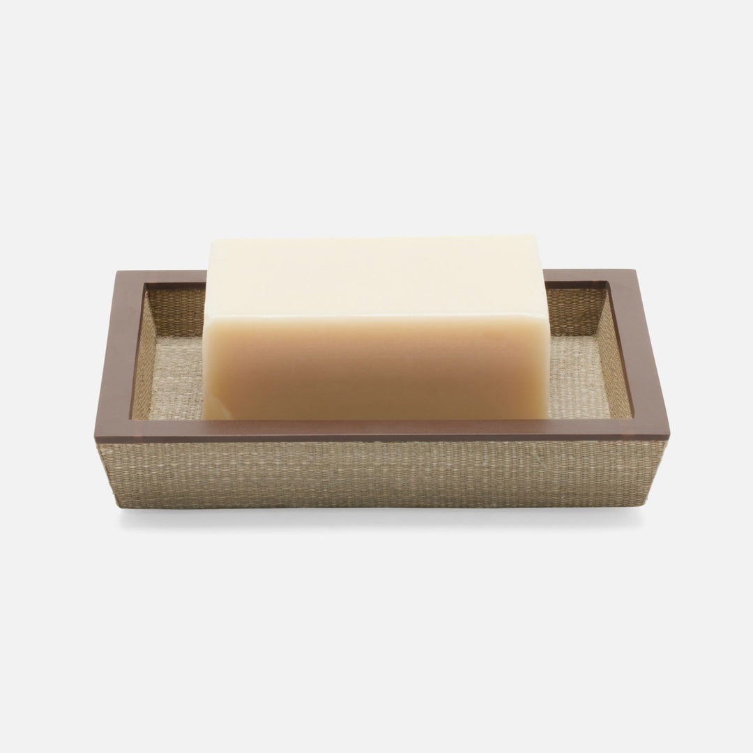 Maranello, Taupe/Brown, Soap Dish, Rectangular Tapered, Abaca/Resin