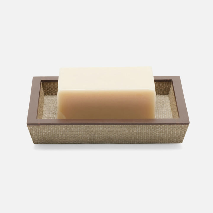 Maranello, Taupe/Brown, Soap Dish, Rectangular Tapered, Abaca/Resin