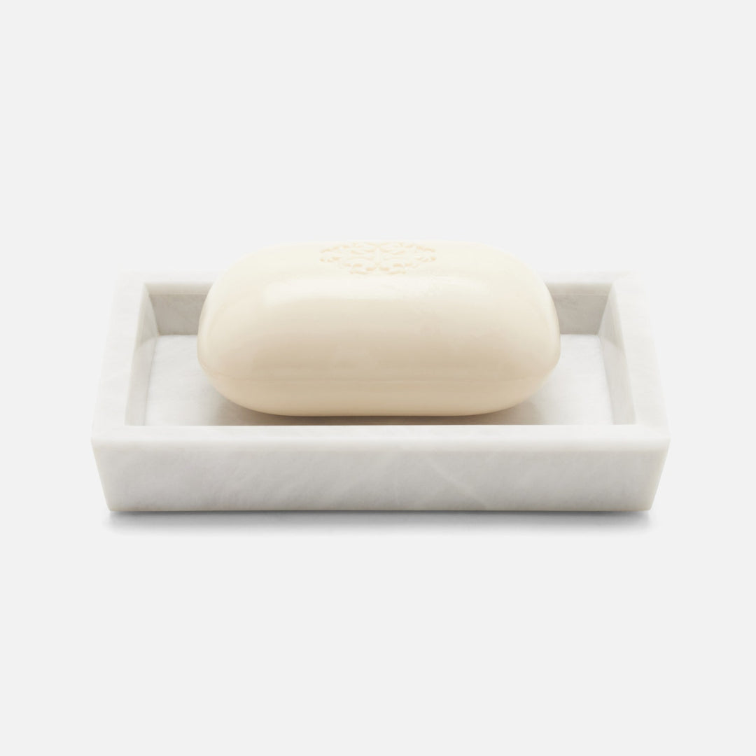 Milan, White, Soap Dish, Rectangular Tapered, Romblon Stone
