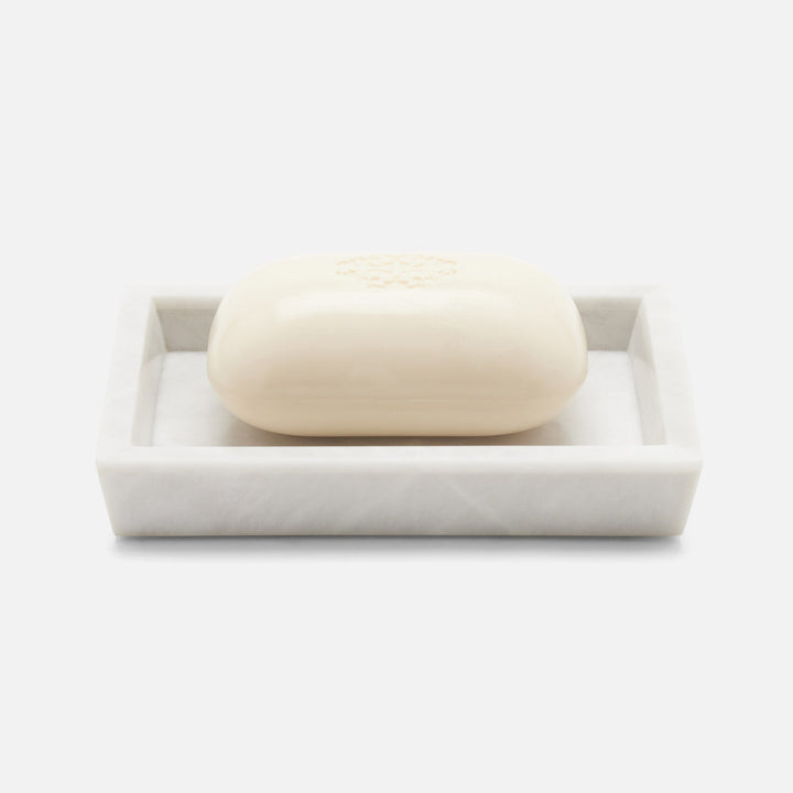 Milan, White, Soap Dish, Rectangular Tapered, Romblon Stone