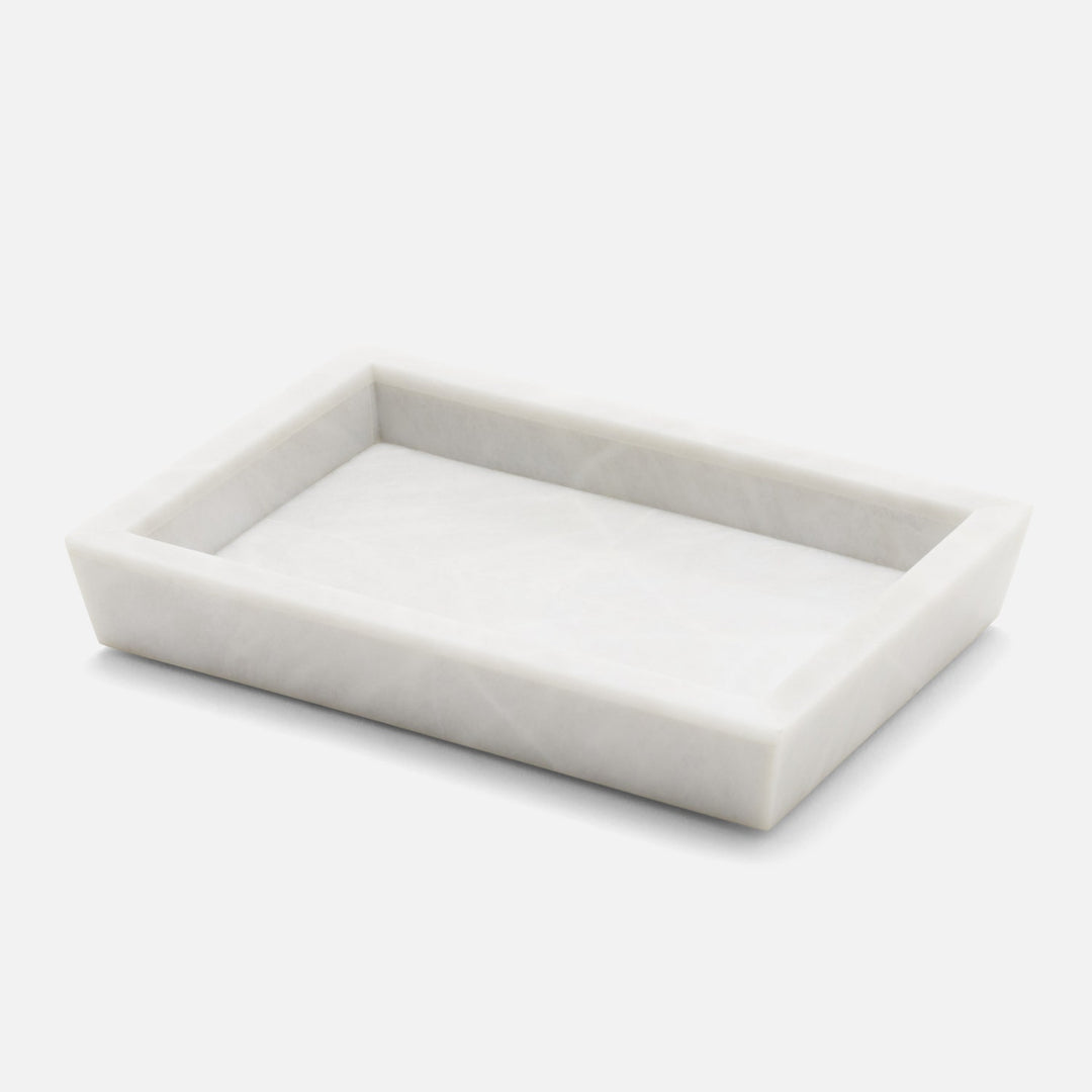 Milan, White, Soap Dish, Rectangular Tapered, Romblon Stone