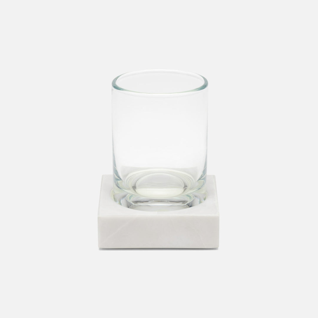 Milan, White, Tumbler Set, Square Straight, Romblon Stone, Pack/2