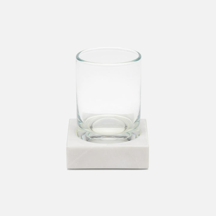 Milan, White, Tumbler Set, Square Straight, Romblon Stone, Pack/2