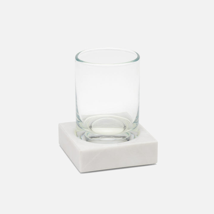Milan, White, Tumbler Set, Square Straight, Romblon Stone, Pack/2