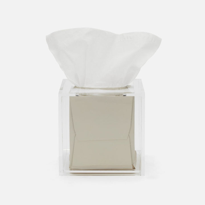 Monette, Clear, Tissue Box, Square Straight, Acrylic