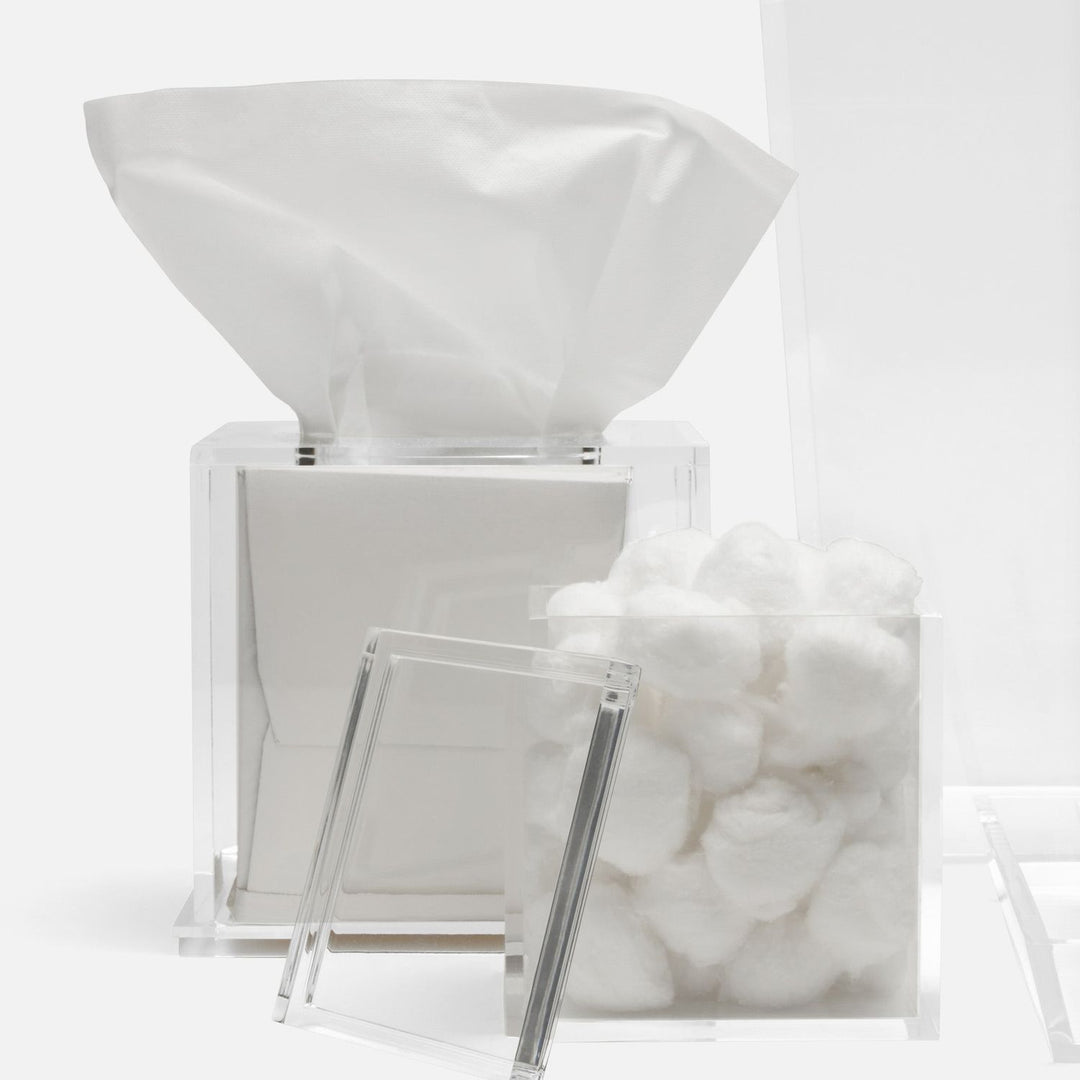 Monette, Clear, Tissue Box, Square Straight, Acrylic