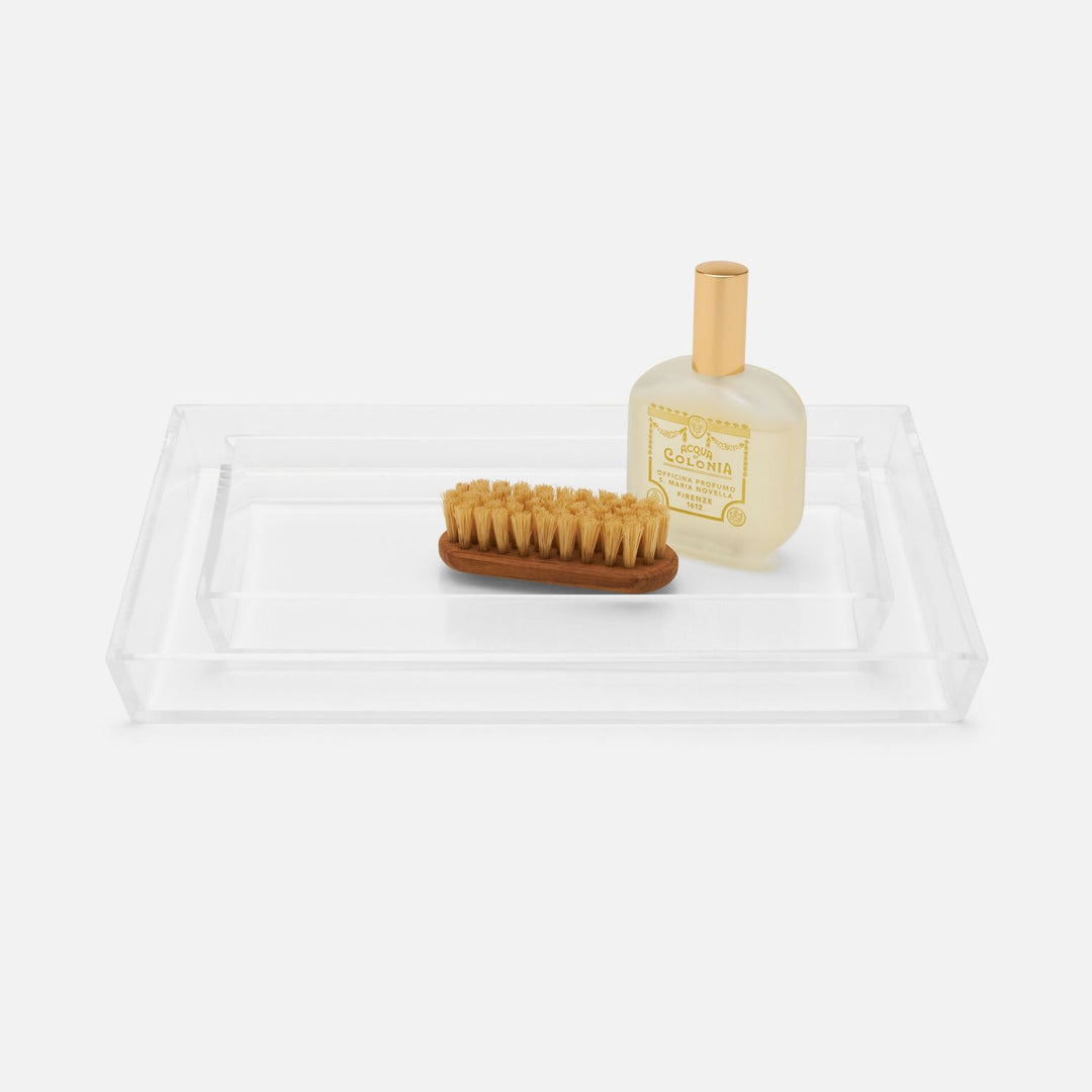 Monette, Clear, Nested Trays, Rectangular Tapered, Acrylic, S/2