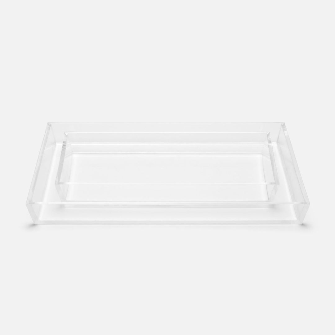 Monette, Clear, Nested Trays, Rectangular Tapered, Acrylic, S/2