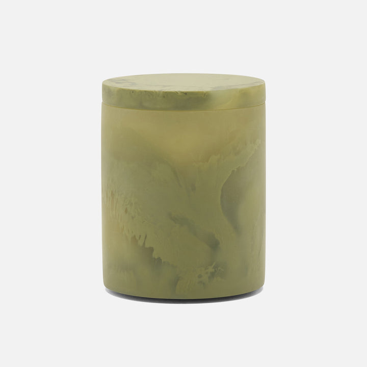Novo, Pale Jade Swirled, Canister, Round, Large, Resin