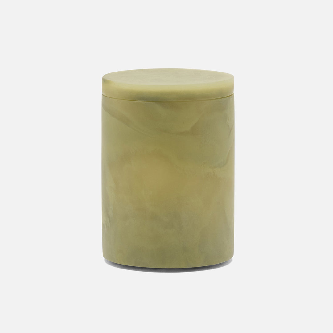Novo, Pale Jade Swirled, Canister, Round, Small, Resin