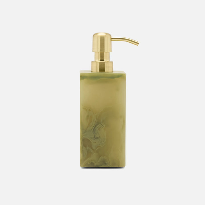 Novo, Pale Jade Swirled, Soap Pump, Square Straight, Resin