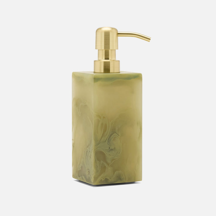 Novo, Pale Jade Swirled, Soap Pump, Square Straight, Resin