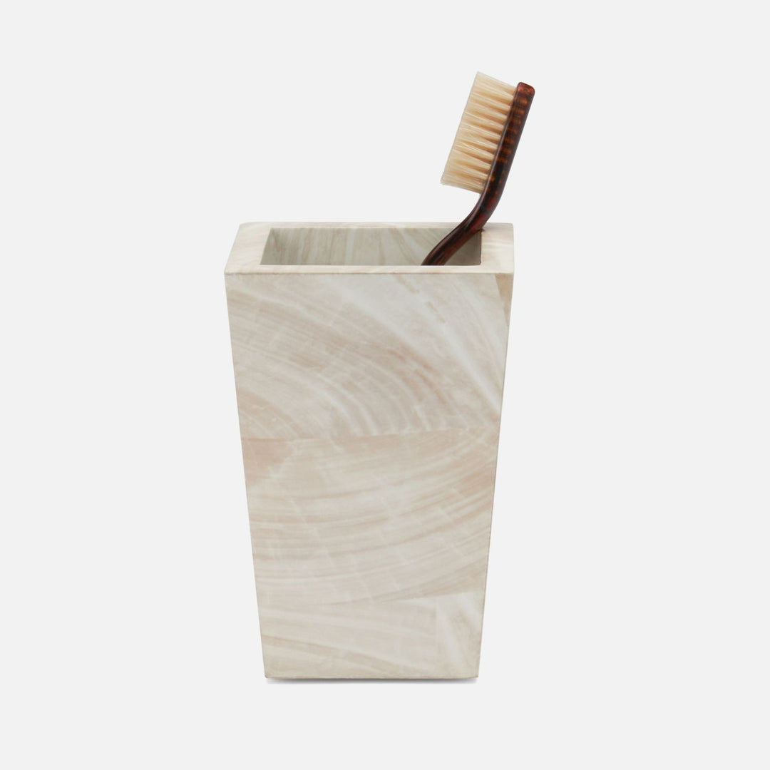 Palermo Ii, Brush Holder, Square Tapered, Faux Clamstone