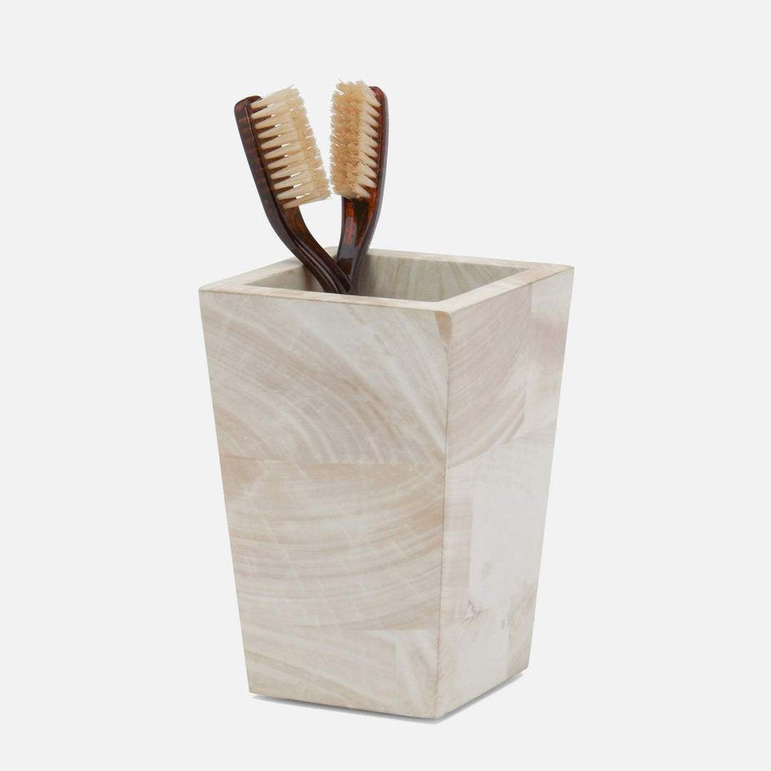 Palermo Ii, Brush Holder, Square Tapered, Faux Clamstone