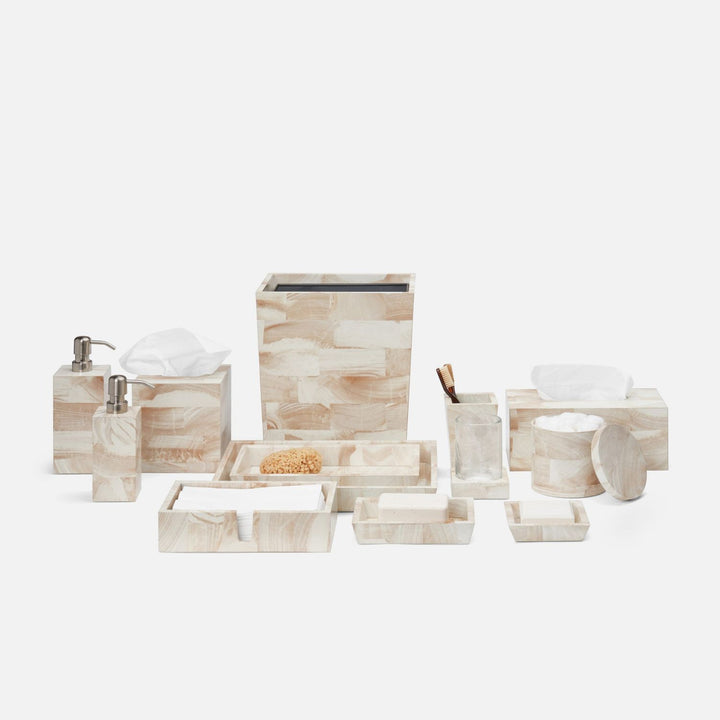 Palermo Ii, Brush Holder, Square Tapered, Faux Clamstone