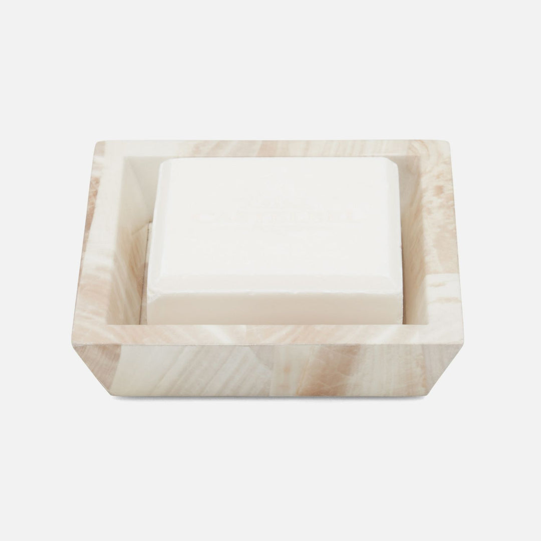 Palermo Ii, Soap Dish, Square Tapered, Faux Clamstone